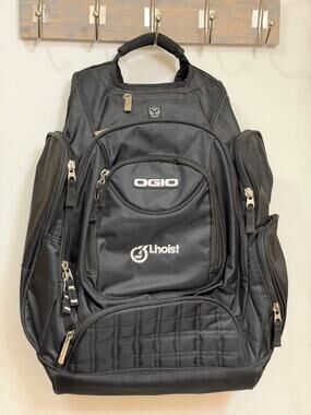 OGIO Metro Backpack Black Laptop Travel Bag Work Commuter Daypack Lhoist Logo
